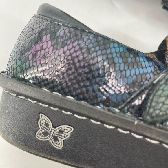 Alegria rainbow Clog Shoes Leather Round Toe Snakeskin Low Heels Multicolor 39 - Picture 2 of 15